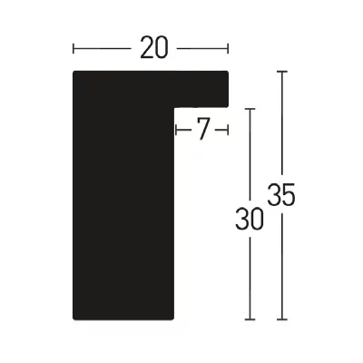 Holz-Bilderrahmen Loft 20x35 21x29,7 cm (A4) | Schwarz | Normalglas (2 mm)