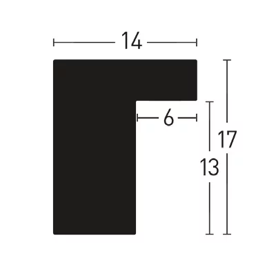 Holz-Bilderrahmen Loft 14 50x70 cm | Schwarz | Normalglas (2 mm)