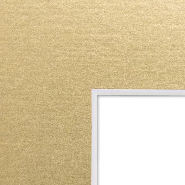 1,4 mm Passepartout White Core Maßanfertigung Polished Gold