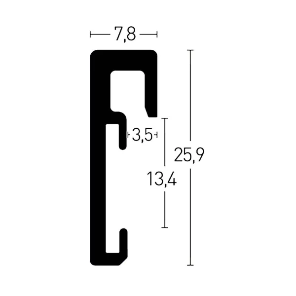 Wandspiegel Alurahmen Alpha - 70x170 cm 70x170 cm | Schwarz matt eloxiert | Spiegel (2 mm)