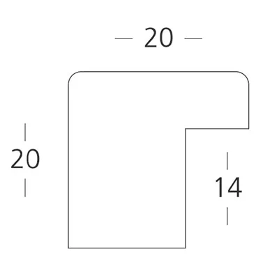 Cadre en bois coupe sur mesure, Matrix 20x20 aluminium | verre standard (2 mm)