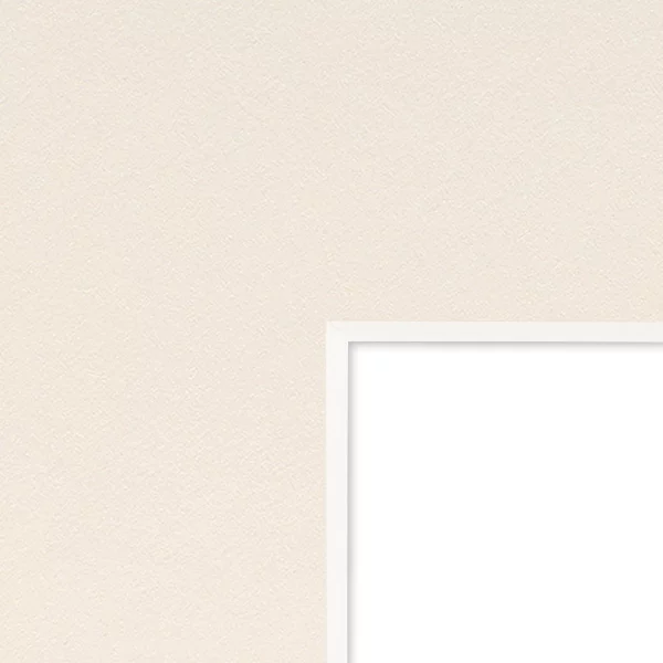 1,4 mm Passepartout in Standardformaten mit individuellem Ausschnitt 13x18 cm | Cream