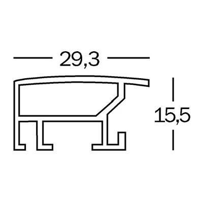 Cadre en aluminium Aluline avec passe-partout 15x20 cm (10x15 cm) | argent | verre standard (2 mm)