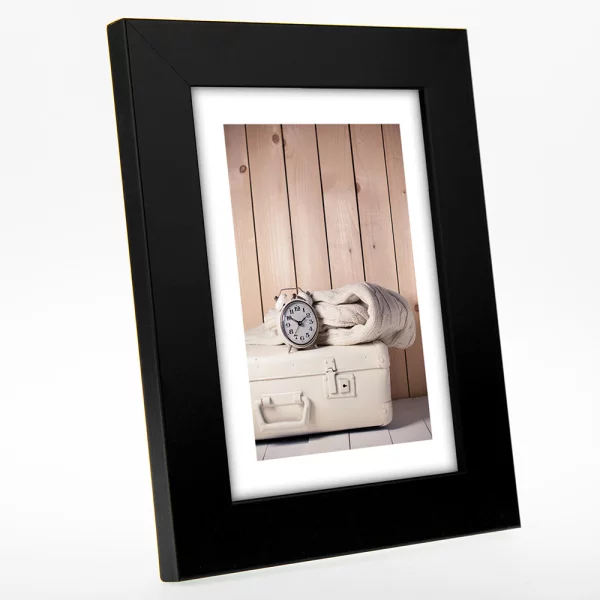 Holz Bilderrahmen Nelson 10x15 cm | Schwarz | Normalglas (2 mm)