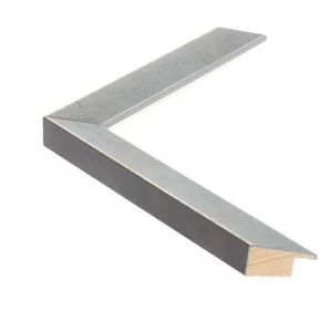 Holzrahmen SENTO II 2,26 nach Maß Blassblau lasiert auf Silber | Normalglas (2 mm)