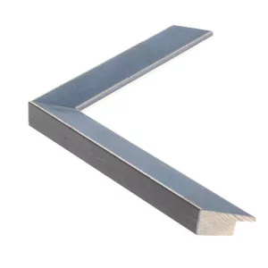 Holzrahmen SENTO II 2,26 nach Maß Blau lasiert auf Silber | Normalglas (2 mm)