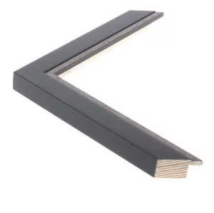 Holzrahmen PETITE nach Maß Schwarz mit Silber | Normalglas (2 mm)