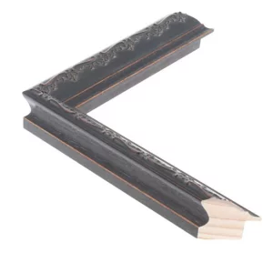 Barockrahmen MAREIS Ornament 2,5 nach Maß French Ebony mit Ornament | Normalglas (2 mm)