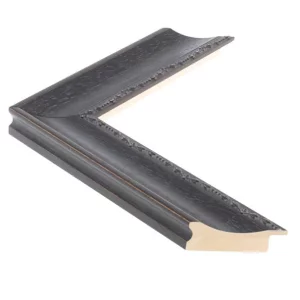 Barockrahmen MAREIS 4 nach Maß French Ebony mit Ornament | Normalglas (2 mm)