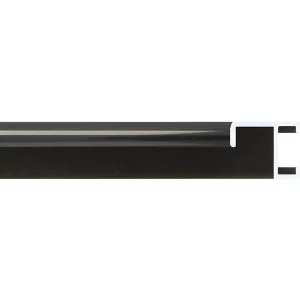 Alurahmen Serie 411 Zuschnitt Schwarz poliert, gebürstet | Normalglas (2 mm)