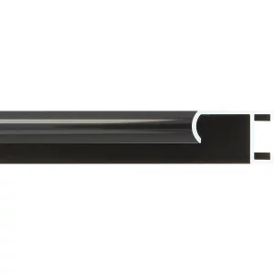Alurahmen Serie 415 Zuschnitt Schwarz poliert, gebürstet | Normalglas (2 mm)