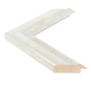 Holzrahmen FANCY 4,49 nach Maß weiß auf Struktursilber | Normalglas (2 mm)