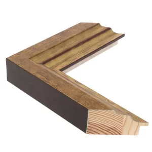 Holzrahmen LUCERNE 5,2 nach Maß Gold | Normalglas (2 mm)