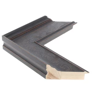 Barockrahmen MAREIS Ornament 6,8 13x18 cm | French Ebony mit Ornament | Normalglas (2 mm)