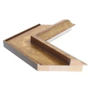 Holzrahmen LUCERNE 9,3 nach Maß Gold | Normalglas (2 mm)