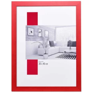 Holz-Bilderrahmen Profil TOP PRO nach Maß rot | Normalglas (2 mm)