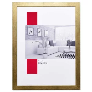 Holz-Bilderrahmen Profil Top Pro 50x50 cm | gold | Normalglas (2 mm)