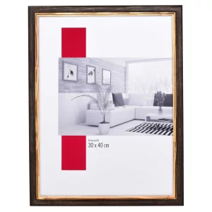Holz-Bilderrahmen Profil 67 18x24 cm | Dunkelbraun | Normalglas (2 mm)