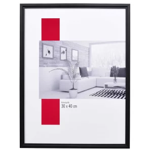 Holz-Bilderrahmen Profil 69 25x50 cm | Schwarz | Normalglas (2 mm)