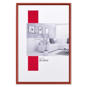 Holz-Bilderrahmen Profil 20 13x18 cm | rot | Antireflexglas mattiert (2 mm)