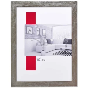 Holz-Bilderrahmen Profil 2310 nach Maß silber hochglanz | Normalglas (2 mm)