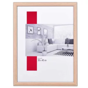 Holz-Bilderrahmen Profil 32 30x45 cm | hellbraun | Normalglas (2 mm)