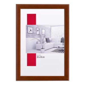 Holz-Bilderrahmen Profil 43 9x13 cm | braun | Antireflexglas mattiert (2 mm)