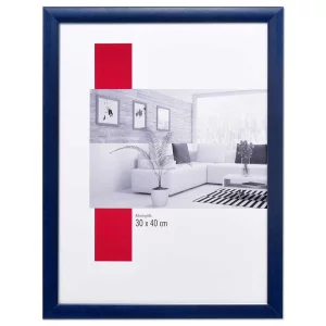 Holz-Bilderrahmen Profil 43 9x13 cm | royalblau | Antireflexglas mattiert (2 mm)
