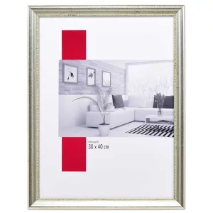 Barock-Bilderrahmen Profil 85 Maßanfertigung silber | Normalglas (2 mm)