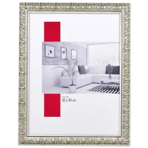 Barock-Bilderrahmen Profil 94 Maßanfertigung silber | Normalglas (2 mm)