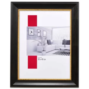 Barockrahmen Profil 95 breit 60x80 cm | schwarz | Normalglas (2 mm)