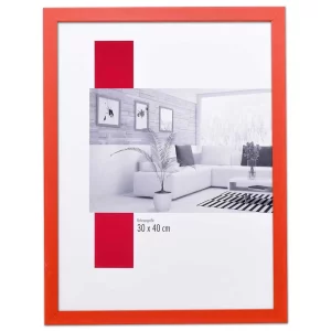 Holz-Bilderrahmen Profil TOP CUBE nach Maß rot | Normalglas (2 mm)