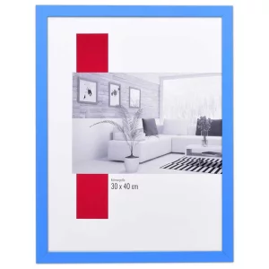 Holz-Bilderrahmen Profil TOP CUBE 40x50 cm | blau | Normalglas (2 mm)