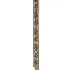 Holz-Bilderrahmen Lugo nach Maß Silber verziert | Normalglas (2 mm)