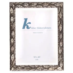 Barock-Bilderrahmen Cadiz nach Maß Silber | Normalglas (2 mm)