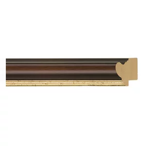Holz-Bilderrahmen Almeria nach Maß Braun, Goldkante | Normalglas (2 mm)