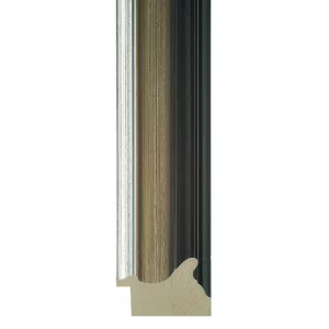 Holz-Bilderrahmen Lorca nach Maß Anthrazit, Hellgrau, Silberkante | Normalglas (2 mm)