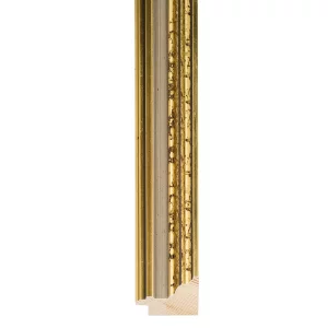 Holz-Bilderrahmen Linares nach Maß Altgold geflammt, Elfenbeinplatte | Normalglas (2 mm)