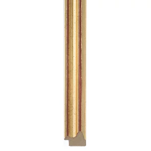 Holz-Bilderrahmen Puntagorda nach Maß Gold, Rostrot | Normalglas (2 mm)