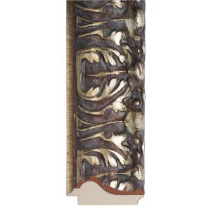 Barock-Bilderrahmen Aragon nach Maß Altsilber patiniert | Normalglas (2 mm)