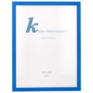 Holz-Bilderrahmen Prisma 40x40 | Mittelblau | Normalglas (2 mm)