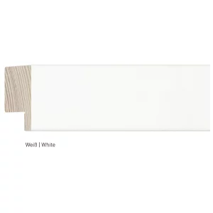 Holzleiste Whitewoods 26 21x29,7 cm (A4) | Weiß | Normalglas (2 mm)