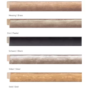 Holzleiste Metalia 45 nach Maß Gold | Normalglas (2 mm)