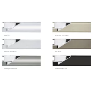 Aluminiumleiste Profil 56 nach Maß Silber matt | Normalglas (2 mm)