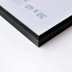 Alurahmen C2 70x90 cm | Struktur Schwarz matt | Normalglas (2 mm)