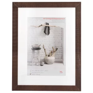 Holz-Bilderrahmen Home 30x40 cm (20x30 cm) | Nussbaum | Normalglas (2 mm)