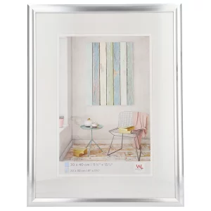 Kunststoff-Bilderrahmen Trendstyle 24x30 cm | silber | Normalglas (2 mm)