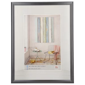 Kunststoff-Bilderrahmen Trendstyle 24x30 cm | stahl | Normalglas (2 mm)