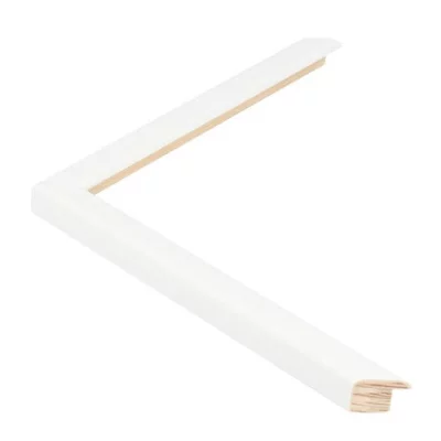 Houten kader TRIBECA 1,3 op maat White - Small round | normaal glas (2 mm)