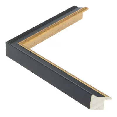 Holzrahmen ACADEMIE 1,8 13x18 cm | Black with Gold | Normalglas (2 mm)